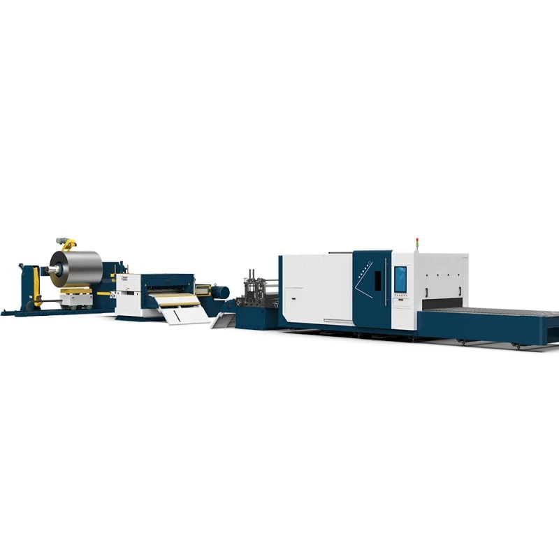 FLK1503CLH Series High Efficiency Uncoiling Leveling Coil Fed Laser Blanking Sheet Metal Production Line